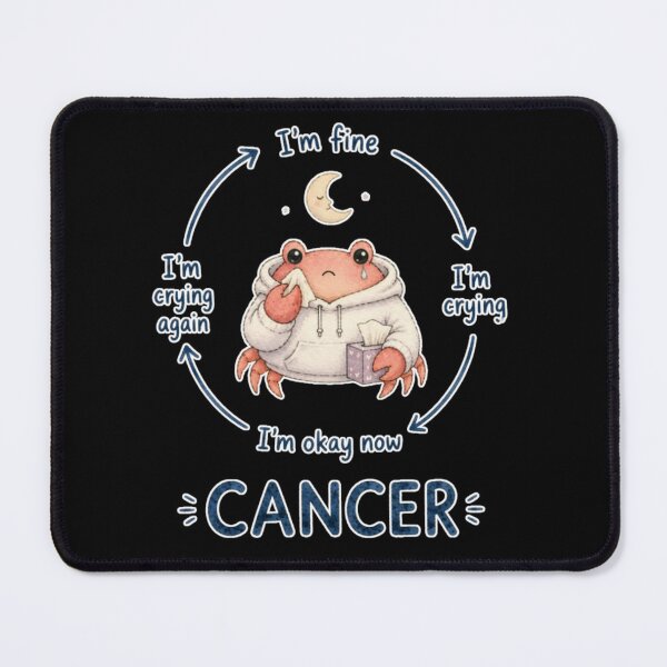 Item preview, Cancer Crying Emotional Cycle Cute Crab Zodiac Meme Art designed and sold by AMS.