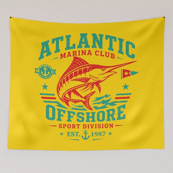 Item preview, Atlantic Marina Club Offshore Sport Division Vintage Fishing Streetwear designed and sold by CamaleonDesigns.
