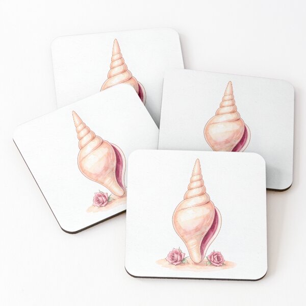 Item preview, Conch Shell Watercolor Art -  Luxury Tropical Coastal Print designed and sold by LuminaArtRO.