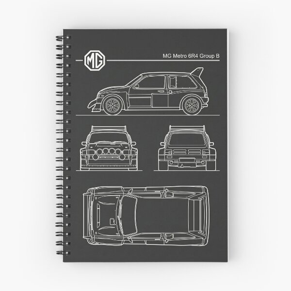 Item preview, MG Metro 6R4 Group B Blueprint Classic Rally Car Technical Outline designed and sold by Motorline44.