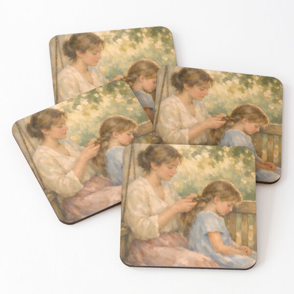 Item preview, Impressionist Mother Braiding Daughter Hair designed and sold by AwesomeBeyondLimits.