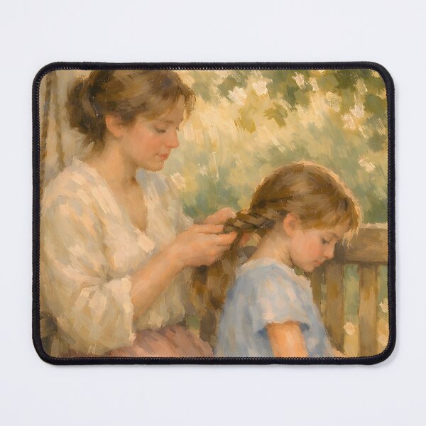 Item preview, Impressionist Mother Braiding Daughter Hair designed and sold by AwesomeBeyondLimits.