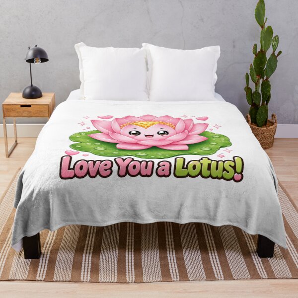 Item preview, Love You A Lotus | Kawaii Romantic Plant Pun designed and sold by Dulxoz.