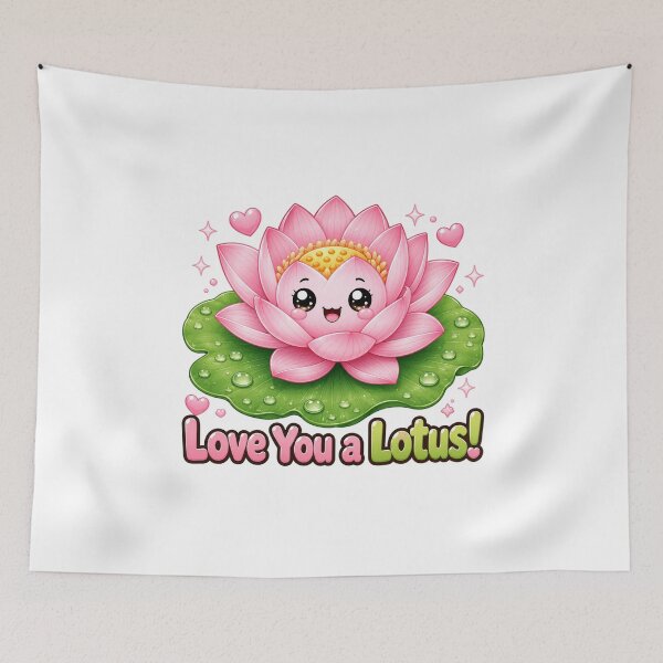 Item preview, Love You A Lotus | Kawaii Romantic Plant Pun designed and sold by Dulxoz.