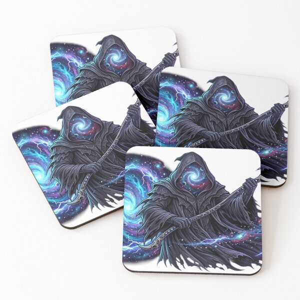 Item preview, Cosmic Grim Reaper Galaxy Portal Fantasy Art designed and sold by JeevanStickers.