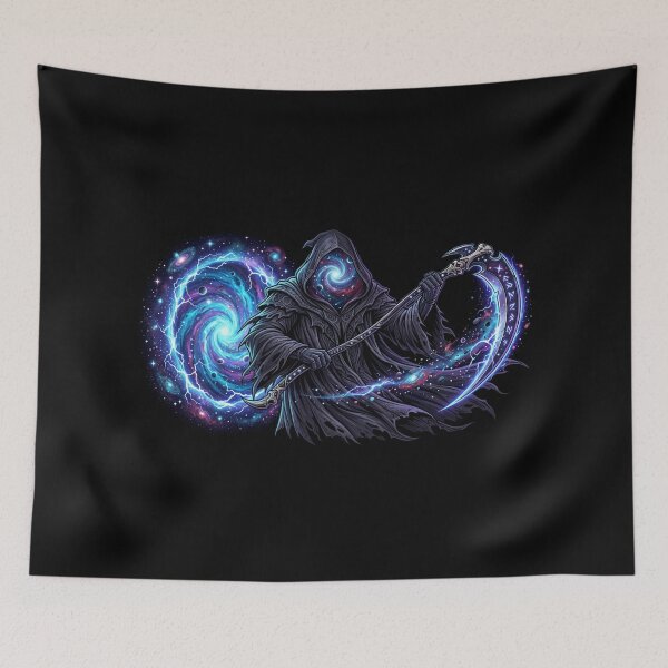 Item preview, Cosmic Grim Reaper Galaxy Portal Fantasy Art designed and sold by JeevanStickers.