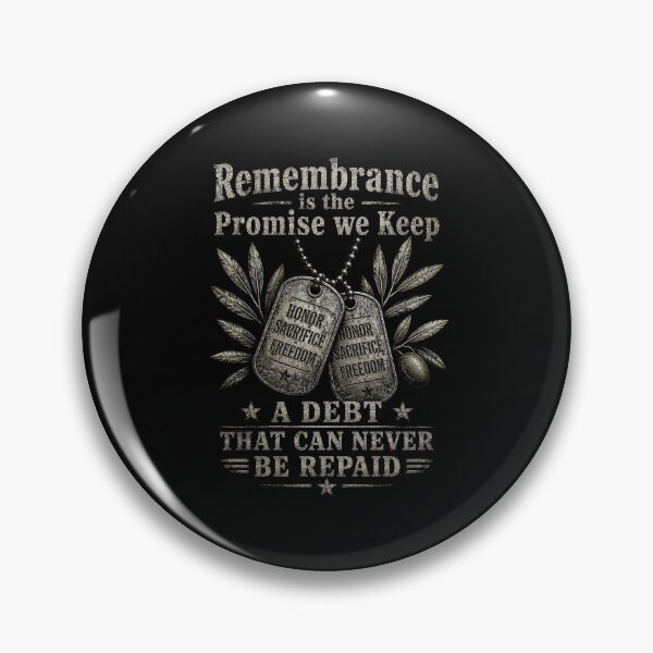 Item preview, Remembrance Is The Promise We Keep Honor Sacrifice Freedom A Debt That Can Never Be Repaid Military Veteran Patriotism designed and sold by FormalDehyena.