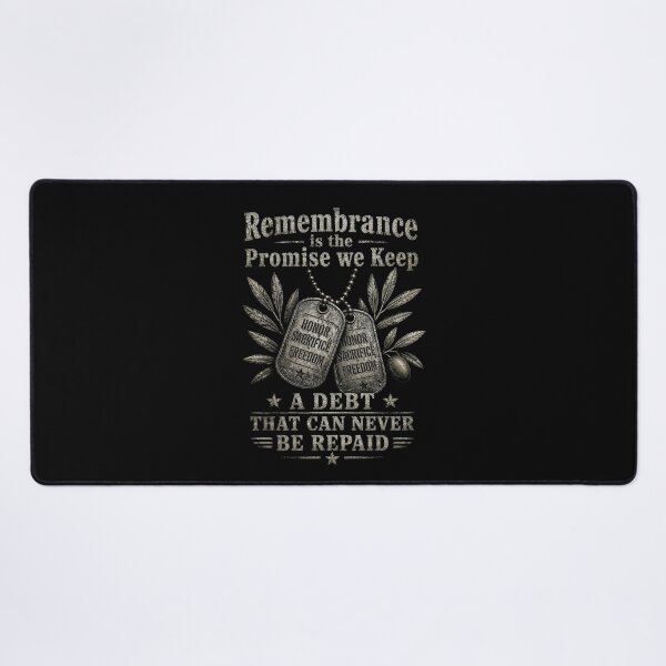 Item preview, Remembrance Is The Promise We Keep Honor Sacrifice Freedom A Debt That Can Never Be Repaid Military Veteran Patriotism designed and sold by FormalDehyena.