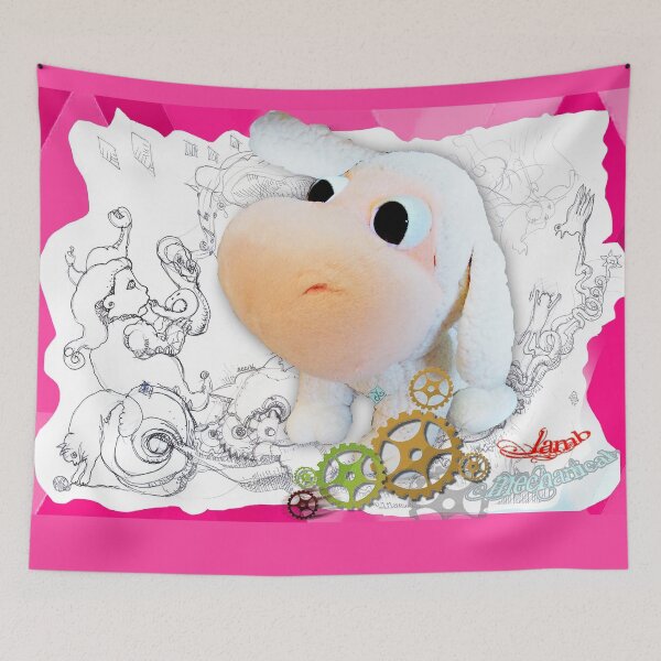 Item preview, Mechanical Lamb Toy with Musical Pierrot and Cat (Original Ink by ACCI) designed and sold by VanyssaGraphics.
