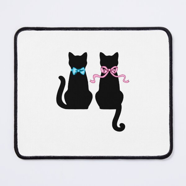 Item preview, Preppy Sitting Cats Silhouette Pink and Blue Bow Duo designed and sold by Kaimarbe | Cute Stickers & Apparel.