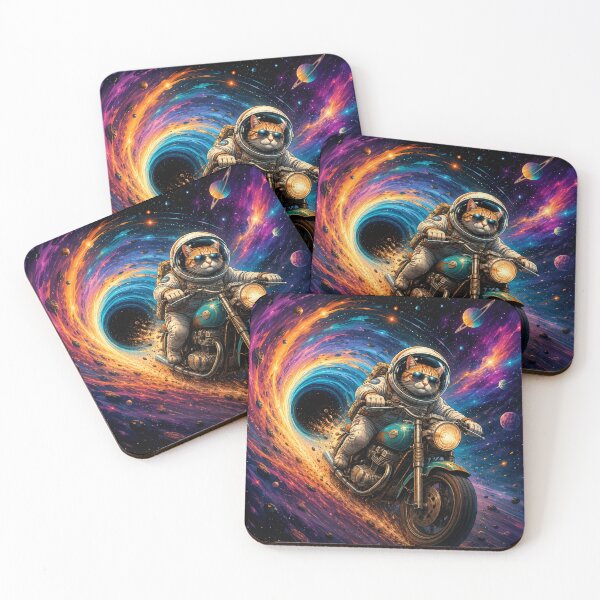 Item preview, Astronaut Cat Motorcycle – Cosmic Sci‑Fi Adventure Design designed and sold by Dogandesighn.