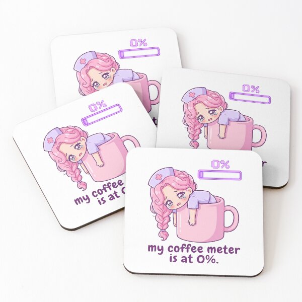 Item preview, Nurse Coffee Meter Sticker - Kawaii Gamer Streamer Anime Art for Healthcare Workers designed and sold by Osmose-Studio.