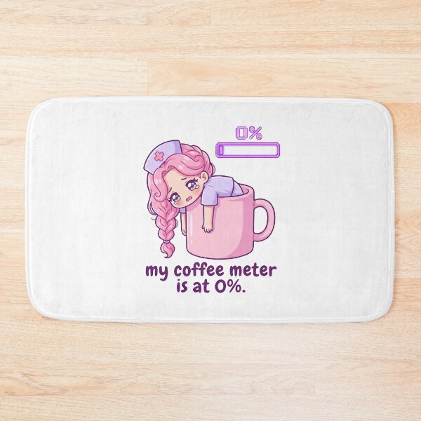 Item preview, Nurse Coffee Meter Sticker - Kawaii Gamer Streamer Anime Art for Healthcare Workers designed and sold by Osmose-Studio.