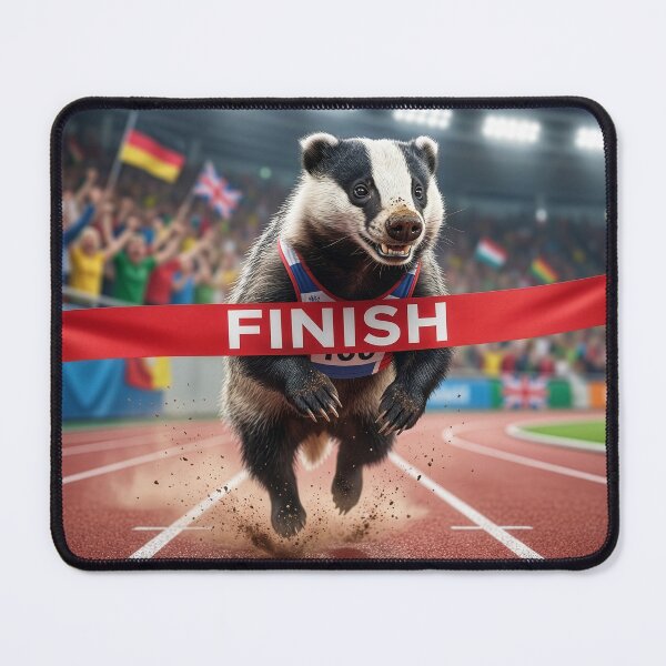 Item preview, Badger Crosses the Finish Line designed and sold by Tridentulus.