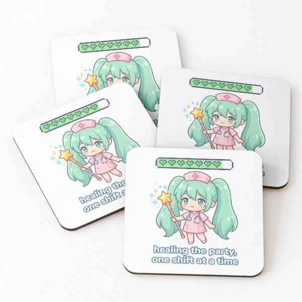 Item preview, Nurse Healing Party Sticker - Kawaii Gamer Streamer Anime Art for Healthcare Workers designed and sold by Osmose-Studio ⭐⭐⭐⭐⭐.