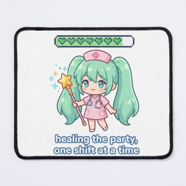 Item preview, Nurse Healing Party Sticker - Kawaii Gamer Streamer Anime Art for Healthcare Workers designed and sold by Osmose-Studio ⭐⭐⭐⭐⭐.