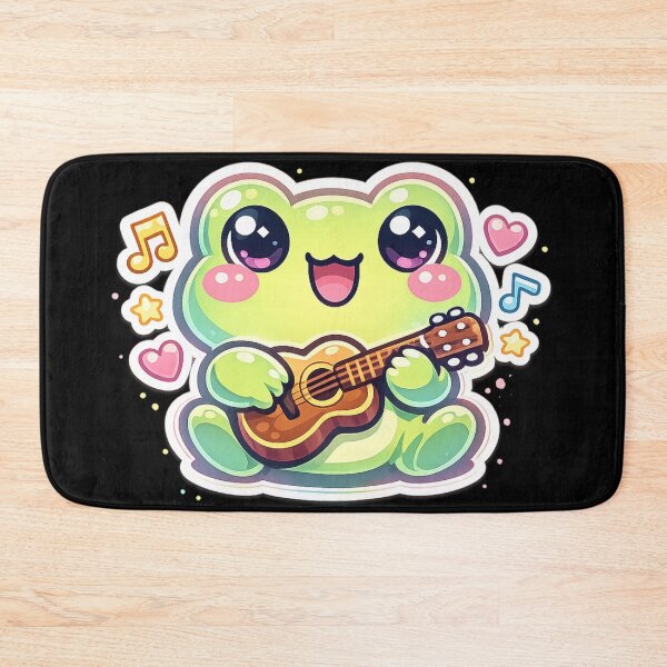 Item preview,  Frog Musician Playing Tiny Guitar – Cute Cartoon Musical Frog Pastel Art designed and sold by ArtsyExplorer.