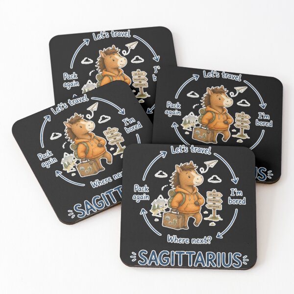 Item preview, Sagittarius Travel Wanderlust Cycle Cute Horse Zodiac Meme Art designed and sold by AMS.