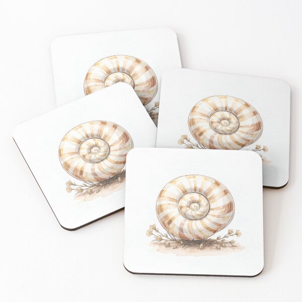 Item preview, Nautilus Shell Watercolor Art -  Luxury Spiral Coastal Print designed and sold by LuminaArtRO.