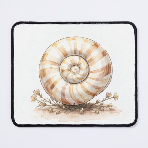 Item preview, Nautilus Shell Watercolor Art - Luxury Spiral Coastal Print designed and sold by LuminaArtRO.