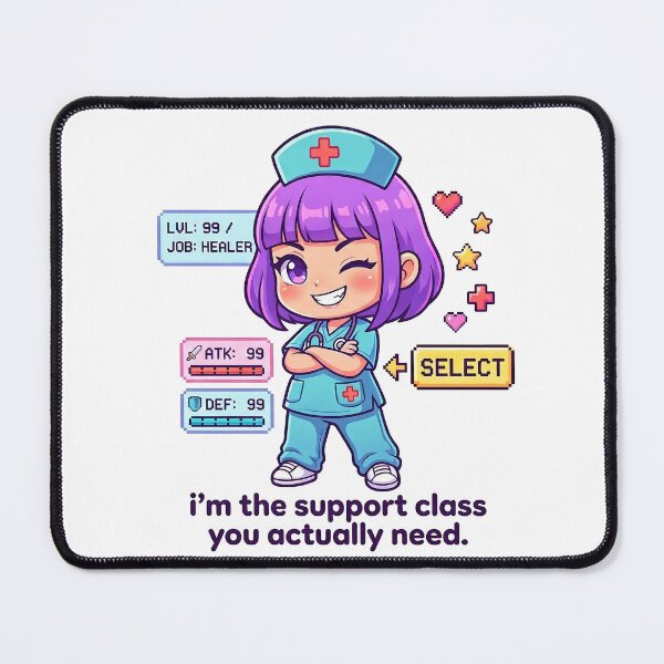 Item preview, Nurse Support Class Sticker - Kawaii Gamer Streamer Anime Art for Healthcare Workers designed and sold by Osmose-Studio.