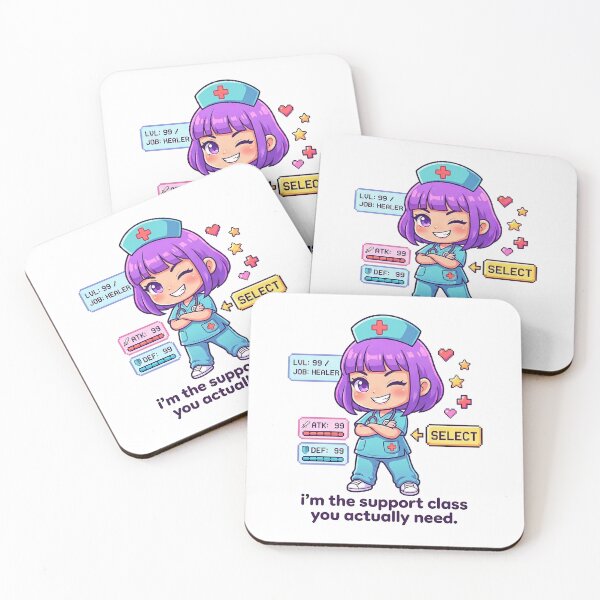 Item preview, Nurse Support Class Sticker - Kawaii Gamer Streamer Anime Art for Healthcare Workers designed and sold by Osmose-Studio.
