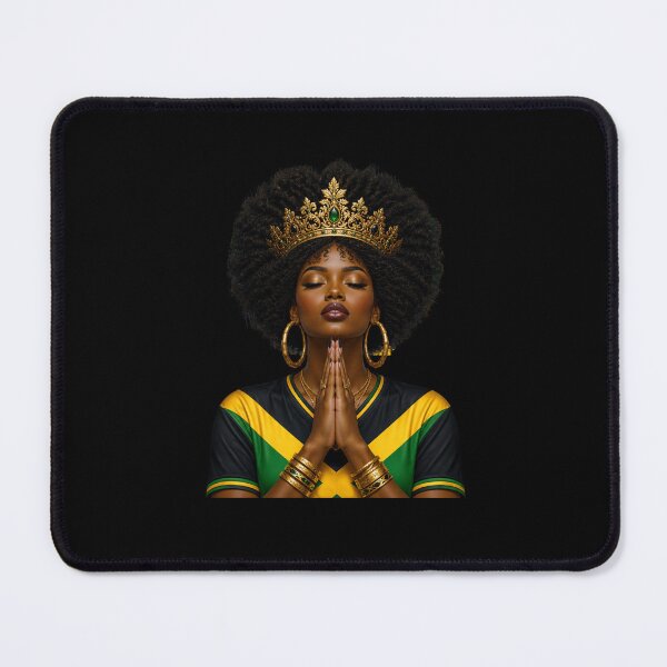 Item preview, Praying Black Woman Jamaican Queen Afro designed and sold by FormalDehyena.