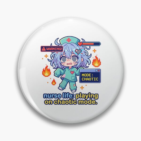 Item preview, Nurse Chaotic Mode Sticker - Kawaii Gamer Streamer Anime Art for Healthcare Workers designed and sold by Osmose-Studio.