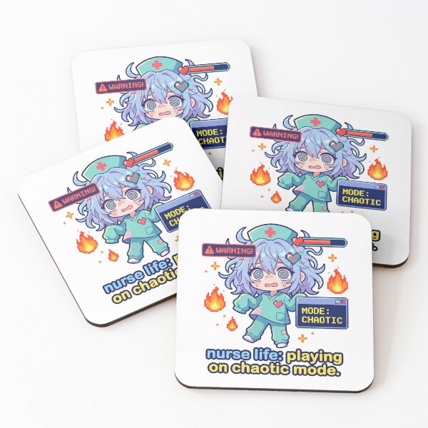 Item preview, Nurse Chaotic Mode Sticker - Kawaii Gamer Streamer Anime Art for Healthcare Workers designed and sold by Osmose-Studio.