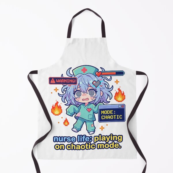 Item preview, Nurse Chaotic Mode Sticker - Kawaii Gamer Streamer Anime Art for Healthcare Workers designed and sold by Osmose-Studio ⭐⭐⭐⭐⭐.