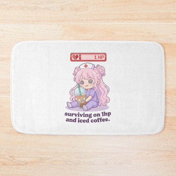 Item preview, Nurse Iced Coffee HP Sticker - Kawaii Gamer Streamer Anime Art for Healthcare Workers designed and sold by Osmose-Studio.