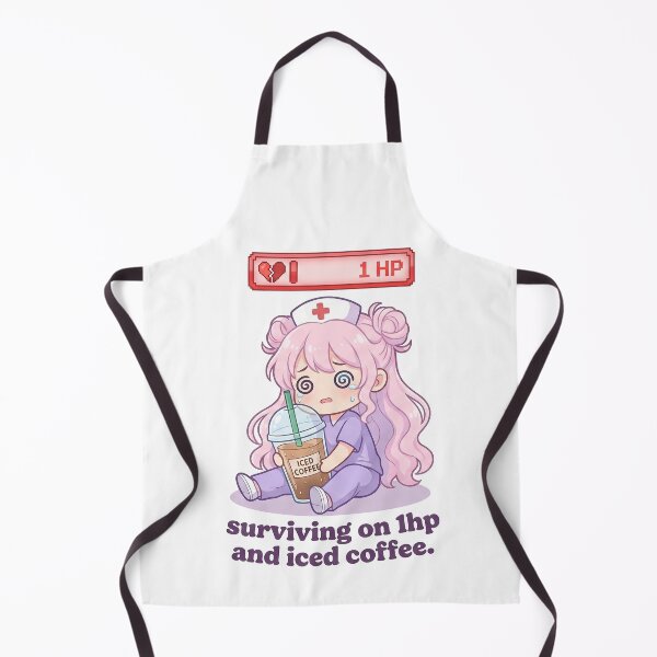 Item preview, Nurse Iced Coffee HP Sticker - Kawaii Gamer Streamer Anime Art for Healthcare Workers designed and sold by Osmose-Studio.