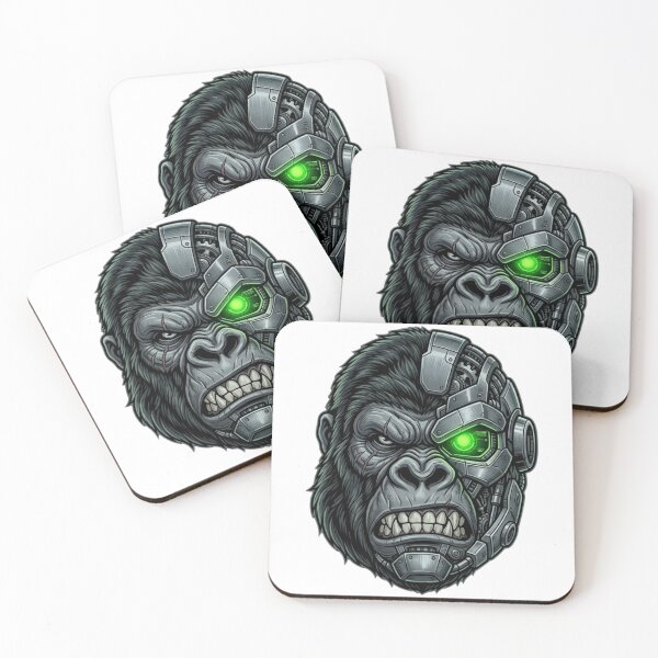 Item preview, Cyborg Gorilla Robotic Mecha Cyberpunk Art designed and sold by JeevanStickers.