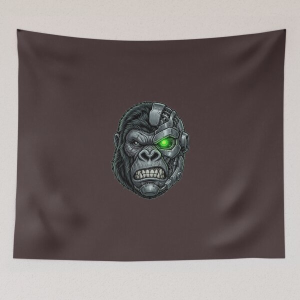 Item preview, Cyborg Gorilla Robotic Mecha Cyberpunk Art designed and sold by JeevanStickers.