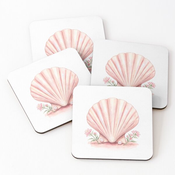 Item preview, Scallop Shell Pearl Watercolor Art -  Luxury Coastal Feminine Print designed and sold by LuminaArtRO.