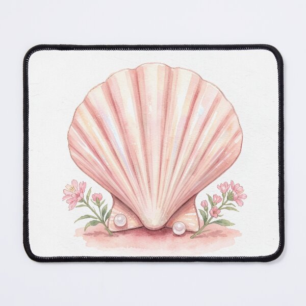 Item preview, Scallop Shell Pearl Watercolor Art - Luxury Coastal Feminine Print designed and sold by LuminaArtRO.