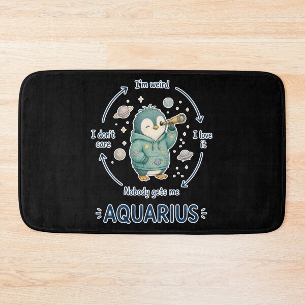 Item preview, Aquarius Weird Independent Cycle Cute Penguin Zodiac Meme Art designed and sold by AMS.