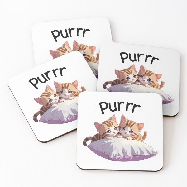 Item preview, Cute Anime Kittens Purrr Sticker designed and sold by villeTINY.