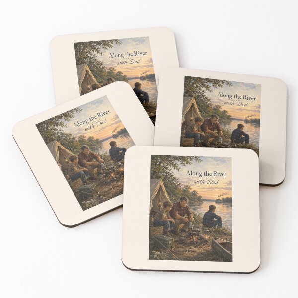 Item preview, Along the River with Dad – Nostalgic Camping Father’s Day Card designed and sold by Novel Works Studio.