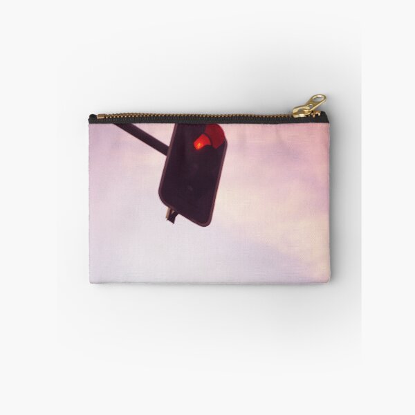 Item preview, Red traffic stop light signal and sky still life blue square Hasselblad medium format film analog photograph designed and sold by edwardolive.