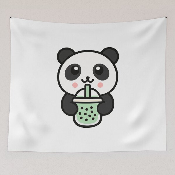 Item preview, Cute Kawaii Panda Drinking Bubble Tea designed and sold by IYI.