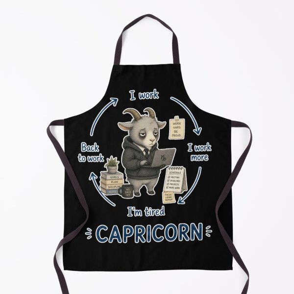 Item preview, Capricorn Workaholic Hustle Cycle Cute Goat Zodiac Meme Art designed and sold by AMS.