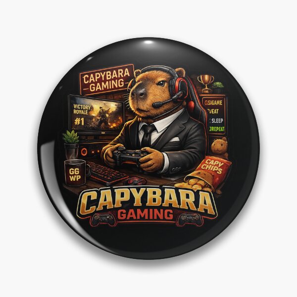Item preview, Capybara Gaming Cartoon Design designed and sold by Aramdesing.