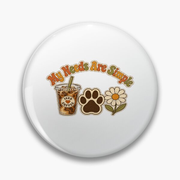 Item preview, My Needs Are Simple | Coffee Paw Print Daisy Retro Graphic for Simple Joys & Cozy Aesthetic designed and sold by Bright Nest Studio.