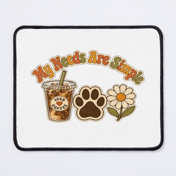 Item preview, My Needs Are Simple | Coffee Paw Print Daisy Retro Graphic for Simple Joys & Cozy Aesthetic designed and sold by Bright Nest Studio.
