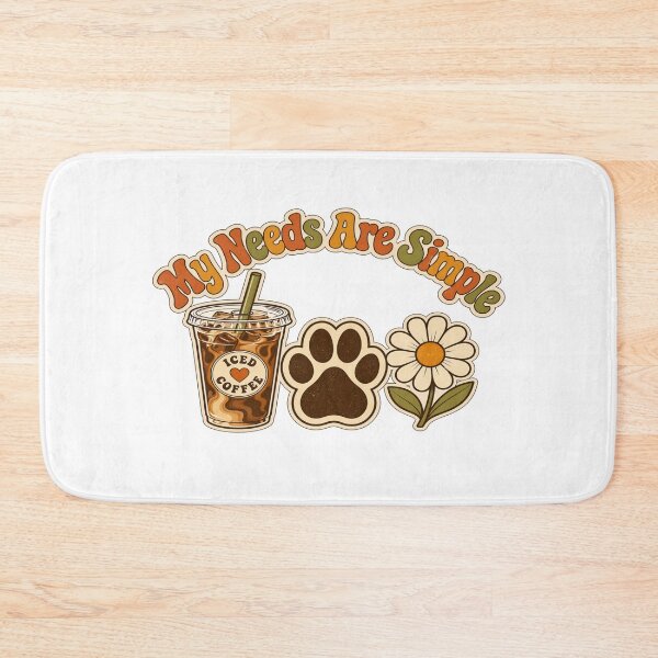 Item preview, My Needs Are Simple | Coffee Paw Print Daisy Retro Graphic for Simple Joys & Cozy Aesthetic designed and sold by Bright Nest Studio.
