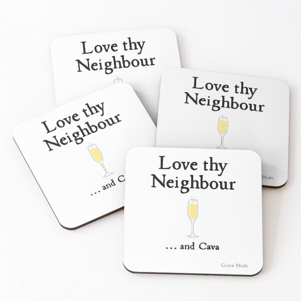 Item preview, Love Thy Neighbour... and Cava designed and sold by GraceMadeArt.