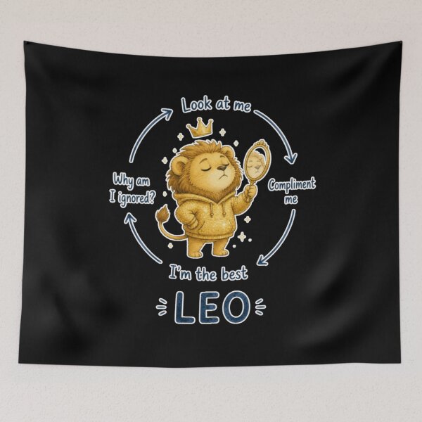 Item preview, Leo Main Character Compliment Cycle Cute Lion Zodiac Meme Art designed and sold by AMS.