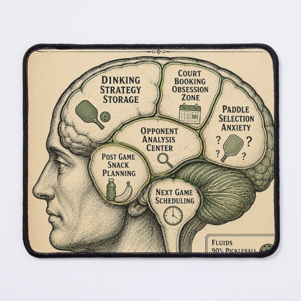Item preview, Pickleball Player Brain Scan – Funny Vintage Anatomy Humor Art | Pickleball Gift designed and sold by irfanshikh.