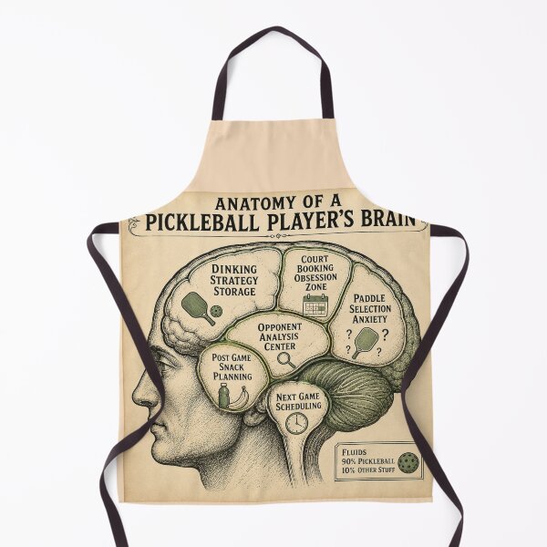 Item preview, Pickleball Player Brain Scan – Funny Vintage Anatomy Humor Art | Pickleball Gift designed and sold by irfanshikh.